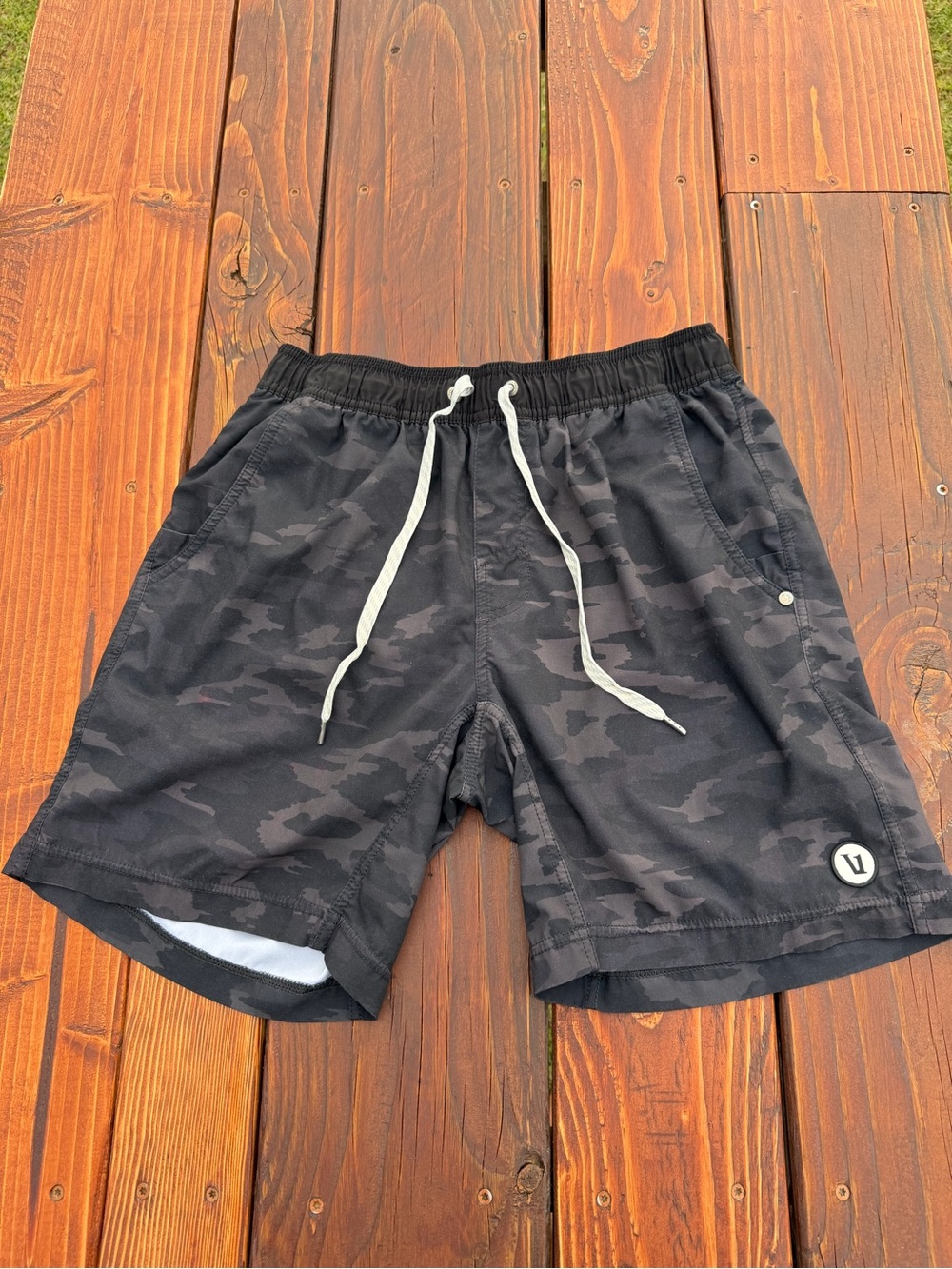 Vuori Black Camo Athletic Shorts